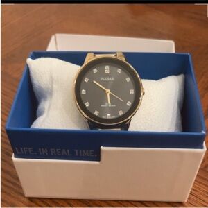 Men's Pulsar Quartz Watch with Stainless Steel Strap, Gold, 20 (Model: PG2052)